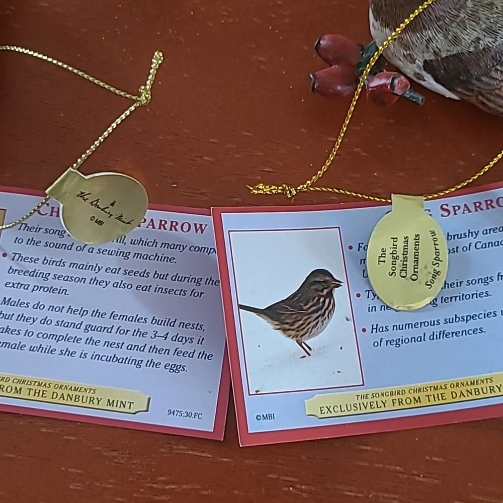Danbury Mint Bird Ornaments